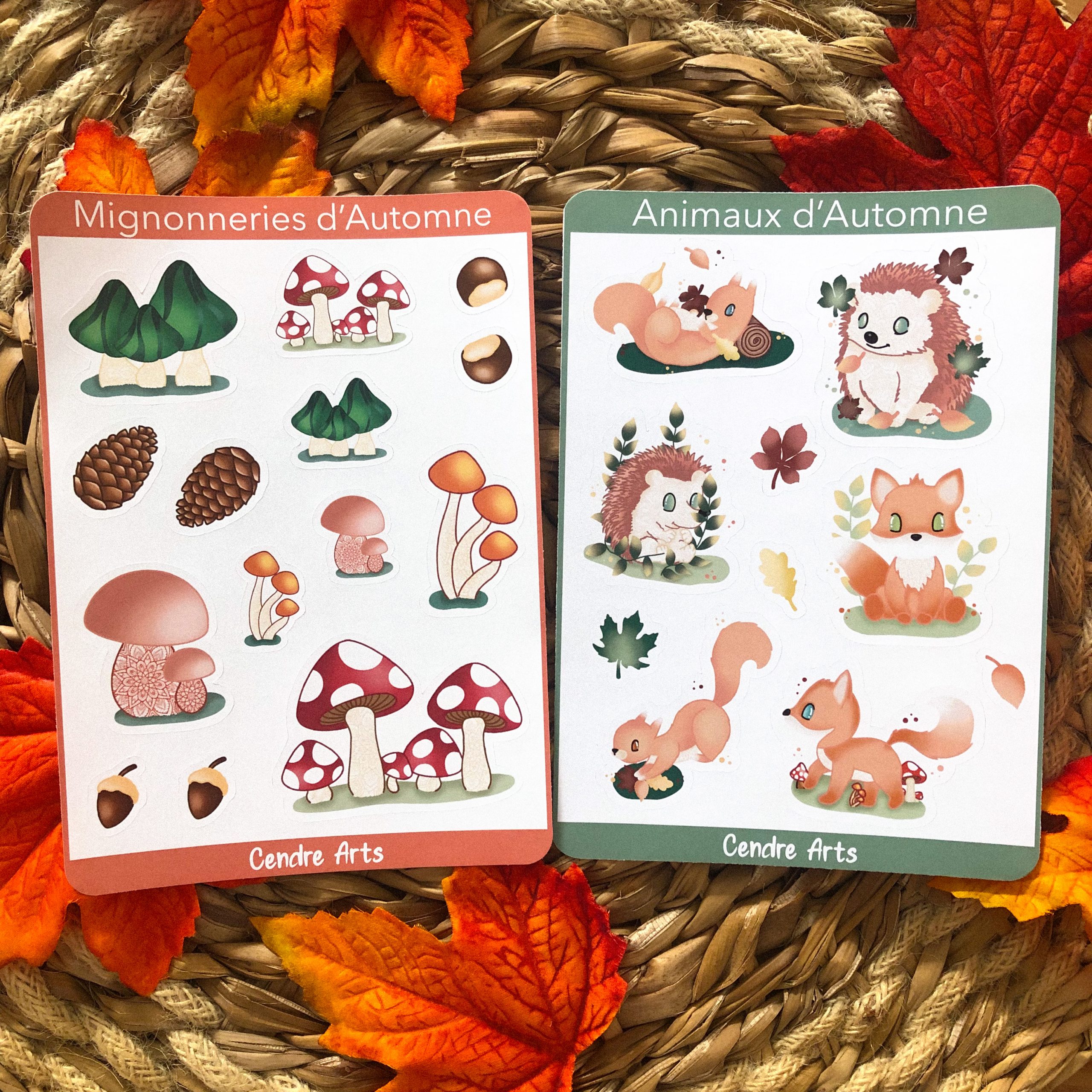 Box Papeterie Automne JC GRAPHIC – Stickers, Blocs-notes, Cahier, Crayon – Thème Automnal Pour Journal, Scrapbooking