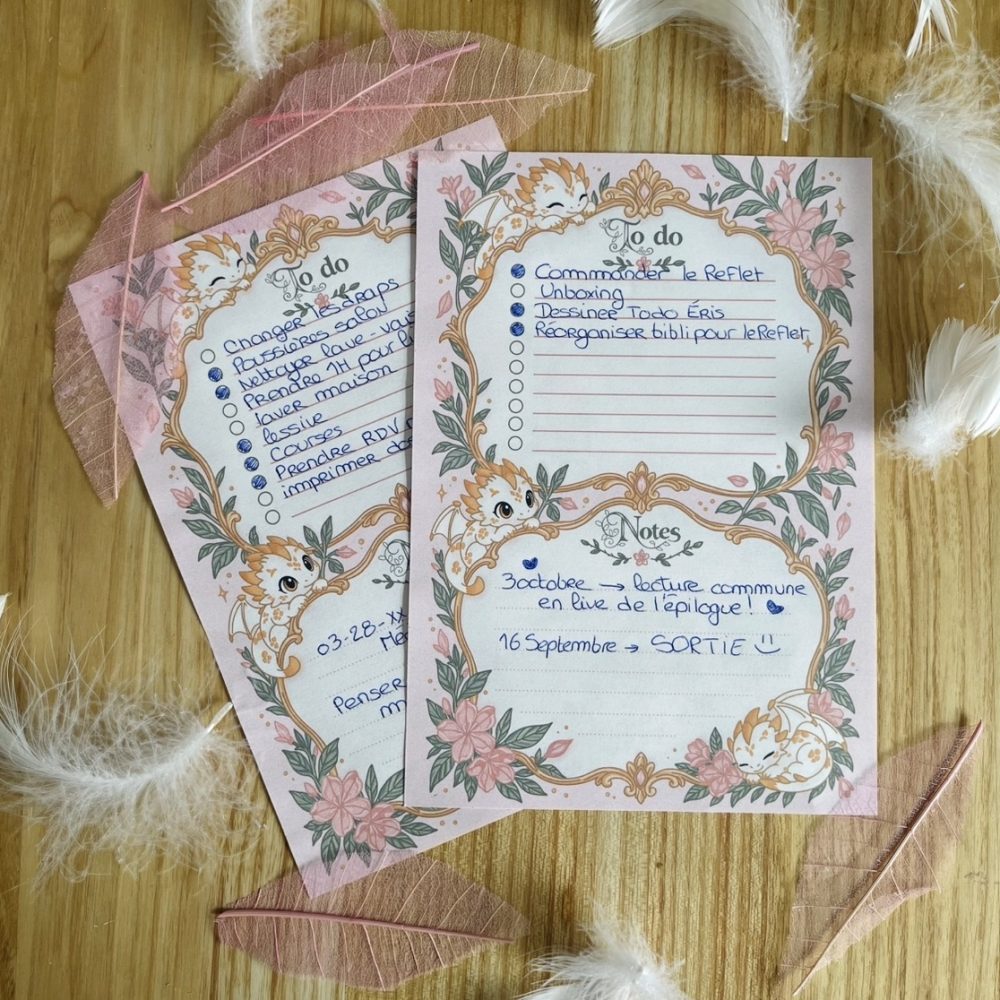 GRATUIT - To Do List inspirée du "Reflet du Phénix"- Bianca Shelter